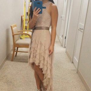 Chiffon, party, champagne, hi low, dress